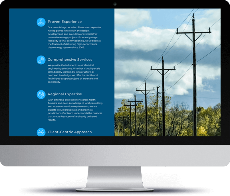 A desktop computer showing a screen from the Powerhaus Consulting website.